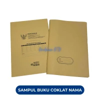 Sampul Buku Coklat Dengan Label Nama Isi 20 Lembar